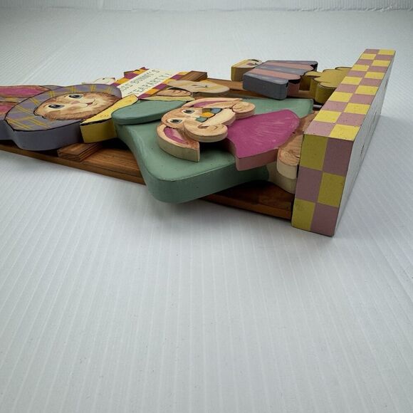 Vintage Easter Sign Standing Decorative Bunny Tea Party 3D - Picture 5 of 9